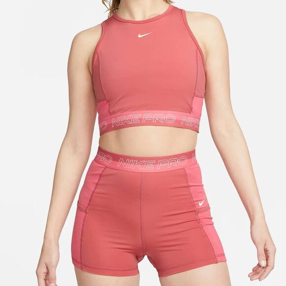 NEW Nike Pro Dri-Fit Cropped Training Tank Sports Bra Women’s XL DX0061-655 - Picture 1 of 9
